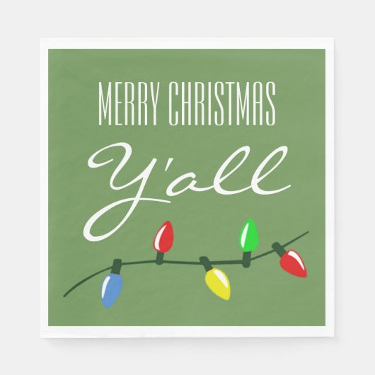 南ヤはメリークリスマスツリーのライトおもしろい スタンダードランチョンナプキン (正面)