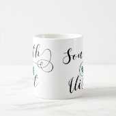 南ユースト国旗のハート、外側のヘブリデス コーヒーマグカップ (中央)