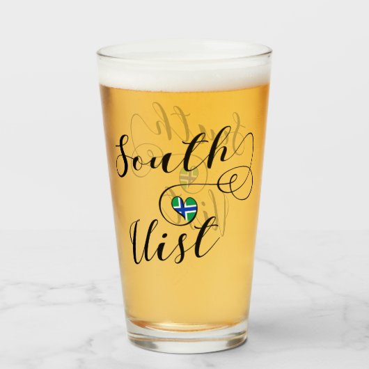 南ユースト国旗のハート、外側のヘブリデス タンブラーグラス (ドリンク正面)