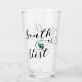 南ユースト国旗のハート、外側のヘブリデス タンブラーグラス (正面)