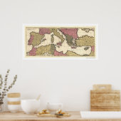 南ヨーロッパと1695年の地図地中海の ポスター (キッチン)