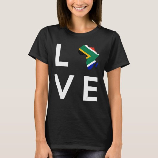 南ラブアフリカ国旗ラブアフリカ大陸南 Tシャツ (正面)