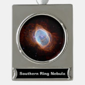 南リングや輪星雲宇宙ジェームズウェッブ望遠鏡 シルバープレートバナーオーナメント (正面)
