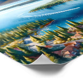 南レイクタホ旅行場所の水色 ポスター (角)