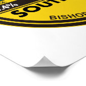 南レイク – ビショップ， CA -"円" ポスター (角)