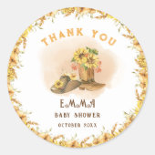 南ロデオニュートラルカウボーイベビー素朴シャワー ラウンドシール (正面)