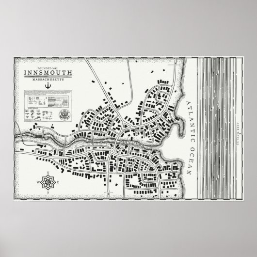 南ヴィンテージ地図 ポスター (正面)