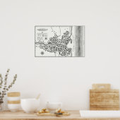 南ヴィンテージ地図 ポスター (キッチン)