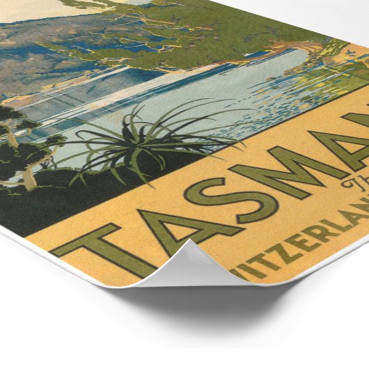 南ヴィンテージ旅行のスイス、タスマニア ポスター (角)