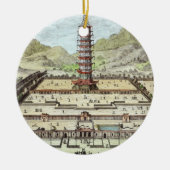 南京の磁器タワーは、「Entからの12をめっきします セラミックオーナメント (正面)