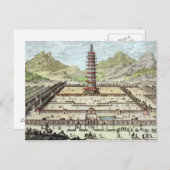 南京焼の磁器の塔、'Entからプレート12 ポストカード (正面/裏面)