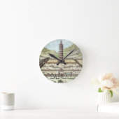 南京焼の磁器の塔、'Entからプレート12 ラウンド壁時計 (ホーム)