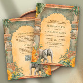 南伝統的インディアンQRコー結婚ド 招待状