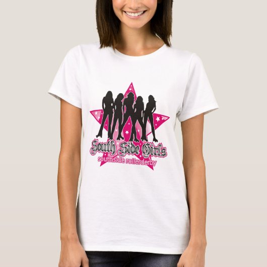 南側のローラーのダービーの女性のTシャツ Tシャツ (正面)