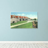 南兵舎の旗からの表示 キャンバスプリント (インサイチュ (ウッドフロア))