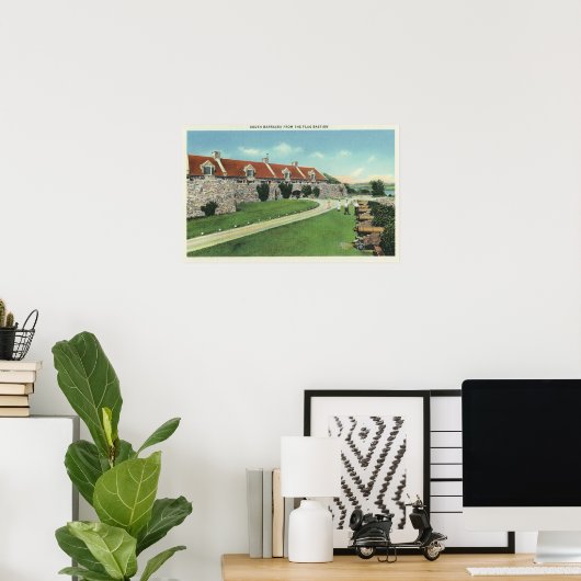 南兵舎の旗からの表示 ポスター (ホームオフィス)