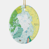 南北の棒、artic地域および南極大陸 セラミックオーナメント (右)