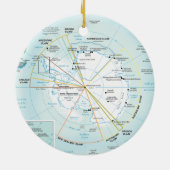 南北の棒、artic地域および南極大陸 セラミックオーナメント (裏面)