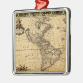 南北のAmericaPanoramicの地図 メタルオーナメント (左)