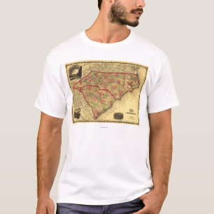 南北のCarolinaPanoramicの地図 Tシャツ