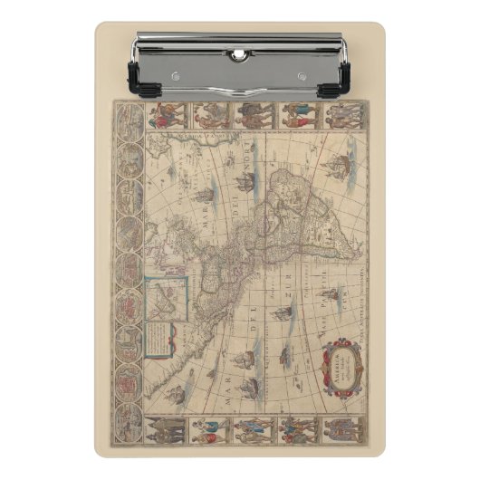 南北アメリカの初期地図（北・南アメリカ） ミニクリップボード (正面)