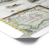 南北アメリカの地図1631(色付き版木、銅版、版画) ポスター (角)