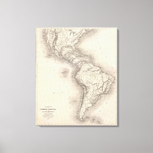 南北スペインのアメリカの地図 キャンバスプリント (正面)