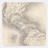 南北スペインのアメリカの地図 スクエアシール (正面)