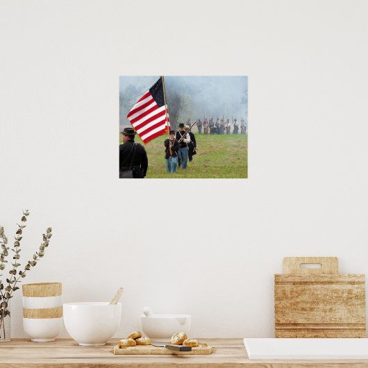 南北戦争の再現 – フラッグボーイ ポスター (キッチン)