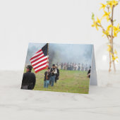 南北戦争の再現 – 旗手 – グリーティングカード (黄色い花)