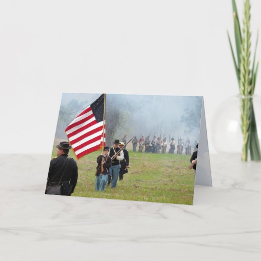 南北戦争の再現 – 旗手 – グリーティングカード (正面)