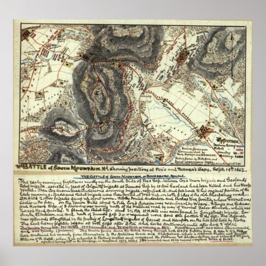 南北戦争の南の山 ポスター (正面)