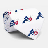 南北戦争の大砲のシルエットを持つテキサン国旗 ネクタイ (ロール)