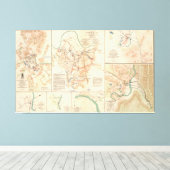 南北戦争の戦場ヴィンテージマップ(1895) キャンバスプリント (インサイチュ (ウッドフロア))