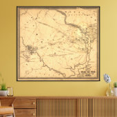 南北戦争の最初の闘牛の走地図の座席 キャンバスプリント (インサイチュ (リビング))