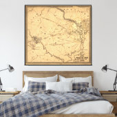 南北戦争の最初の闘牛の走地図の座席 キャンバスプリント (インサイチュ (寝室))