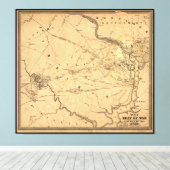 南北戦争の最初の闘牛の走地図の座席 キャンバスプリント (インサイチュ (ウッドフロア))