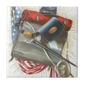 南北戦争の米国国旗のバヨネット水筒 タイル (正面)