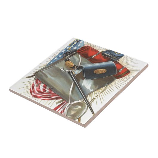 南北戦争の米国国旗のバヨネット水筒 タイル (側面)