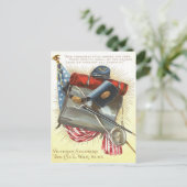 南北戦争の米国国旗のバヨネット水筒 ポストカード (スタンド正面)