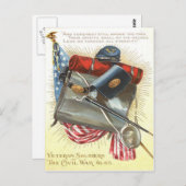 南北戦争の米国国旗のバヨネット水筒 ポストカード (正面/裏面)