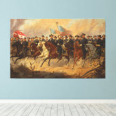 南北戦争の芸術作品「グラント将軍とその将軍たち」 キャンバスプリント (インサイチュ (ウッドフロア))