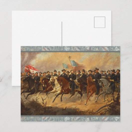 南北戦争の芸術作品「グラント将軍とその将軍たち」 ポストカード (正面/裏面)