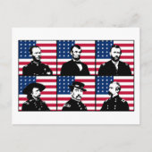 南北戦争の英雄とアメリカ国旗 ポストカード (正面)