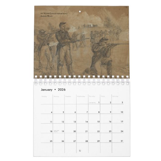 南北戦争の連合騎兵 カレンダー (1月 2026)