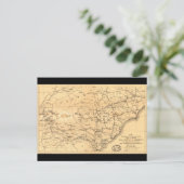 南北戦争シャーマンのマーチの地図アトランタからゴールズボロ ポストカード (スタンド正面)