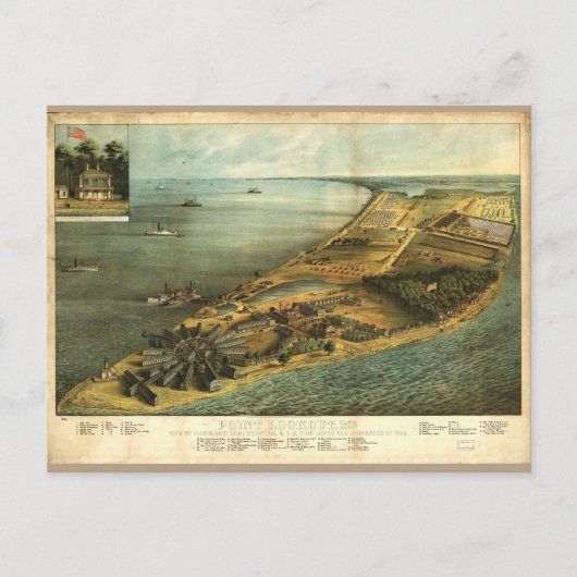 南北戦争ハモンド総合病院と刑務所1864 ポストカード (正面)