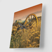 南北戦争バトルフィールド/大砲のフォトウォール時計 スクエア壁時計 (傾斜)