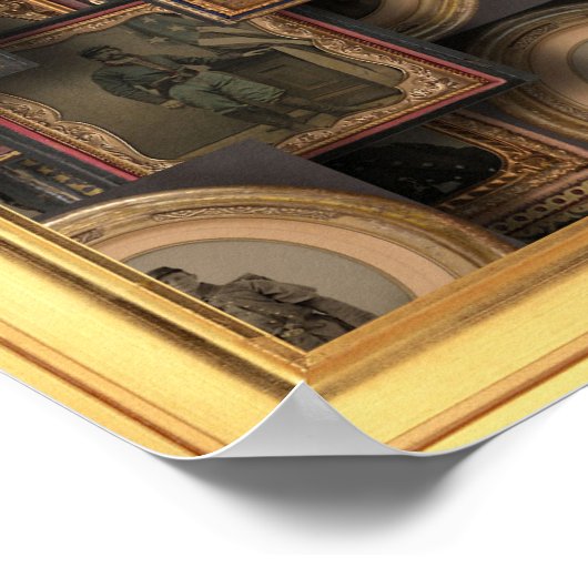 南北戦争ポートレートコラージュ ポスター (角)