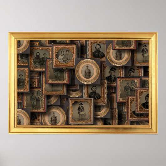 南北戦争ポートレートコラージュ ポスター (正面)